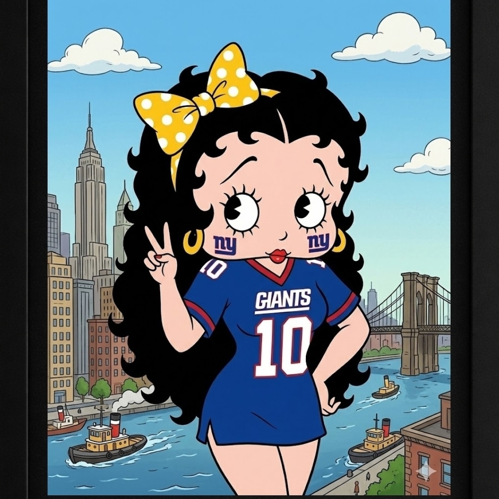 Blue Giants Cartoon Art Print In A 8x10 Frame